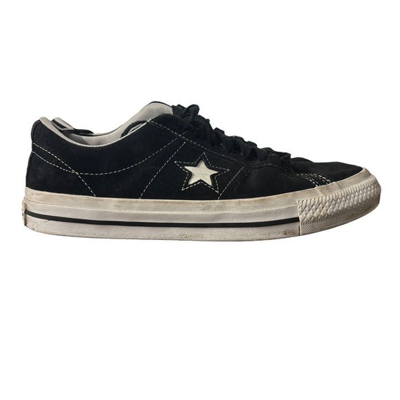 Converse One Star Suede Black Low Top Sneakers Men's 8.5 Women's 10 - Picture 2 of 11